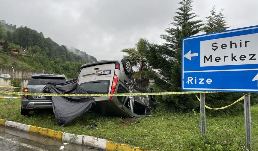 Rize'de hafif ticari araç ile cipin çarpıştığı kazada 1 kişi öldü