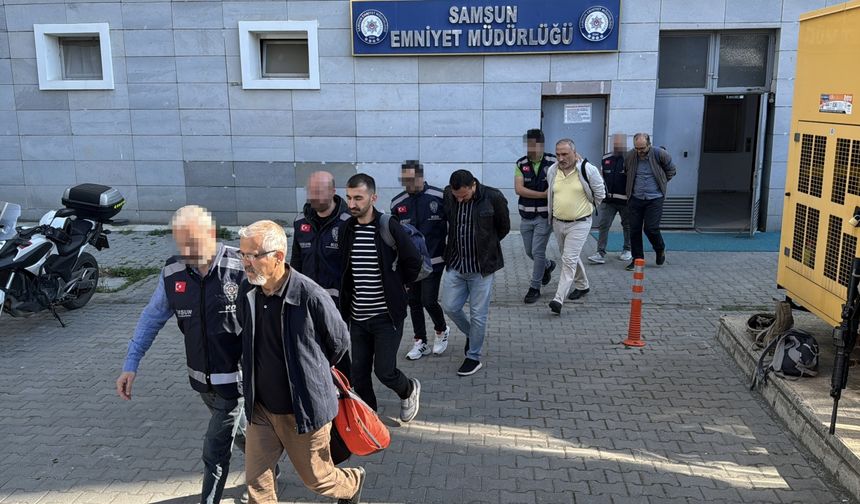 Samsun merkezli üç ilde iki döner zincirine yönelik FETÖ soruşturmasında yakalanan 7 zanlı adliyede