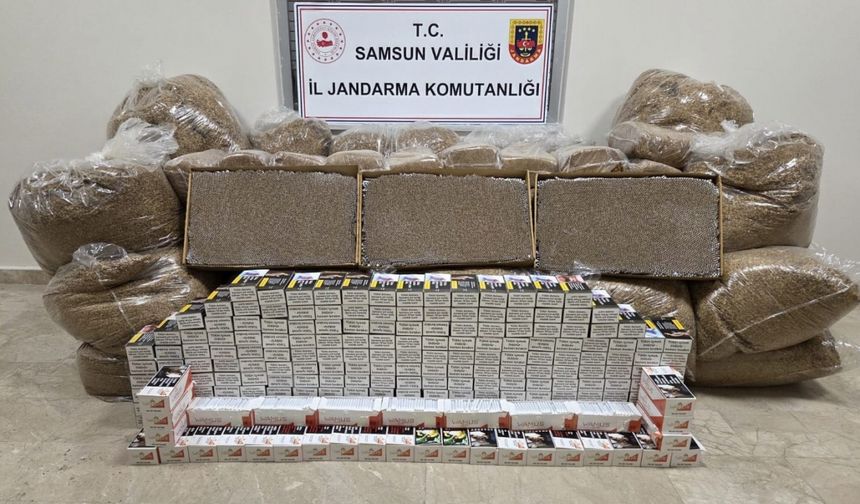 Samsun'da 1 ton 75 kilogram kaçak tütün ele geçirildi