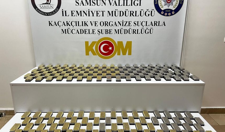 Samsun'da kayıt dışı 8 bin 500 tabanca fişeği ele geçirildi
