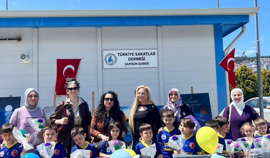 Samsun'da minik yüreklerden engellilere destek