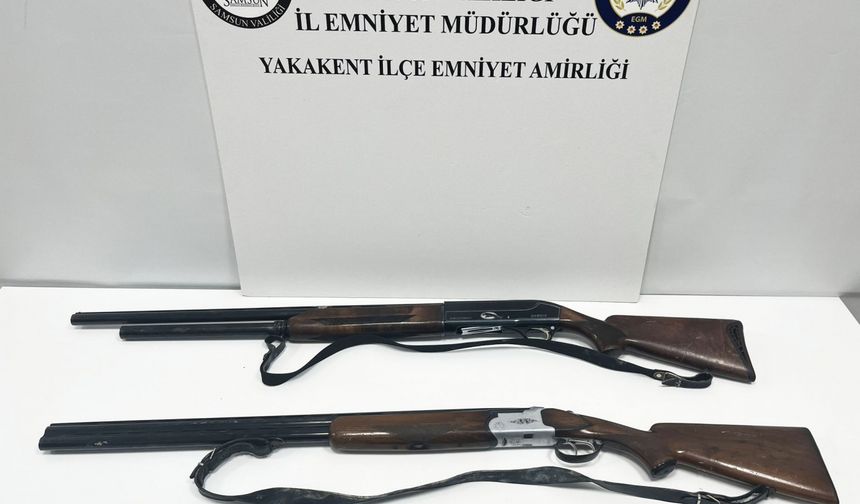 Samsun'da ruhsatsız 2 tüfek ele geçirildi