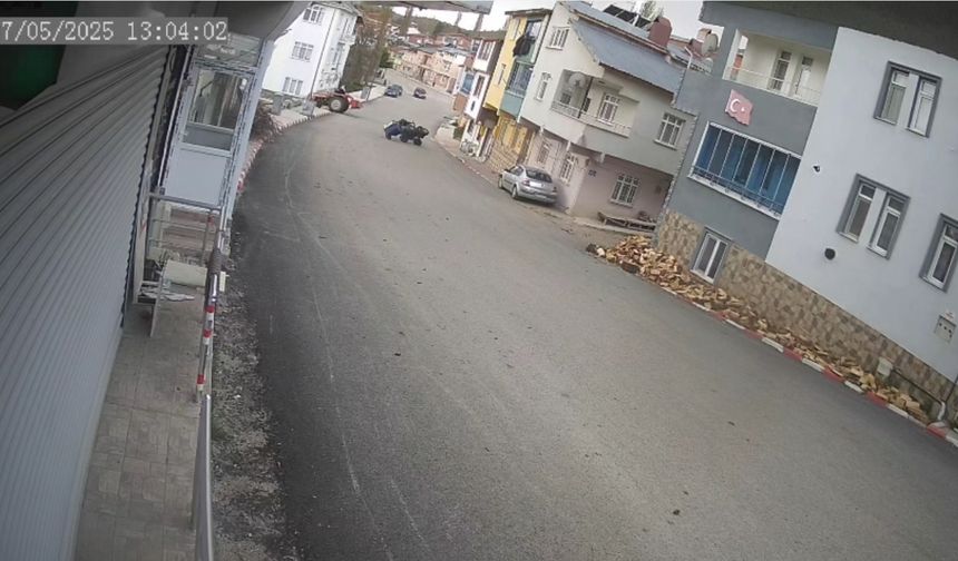 Tokat'ta ATV kazası güvenlik kamerasına yansıdı