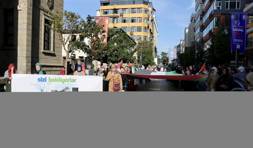 Trabzon'da Filistin'e destek yürüyüşü düzenlendi