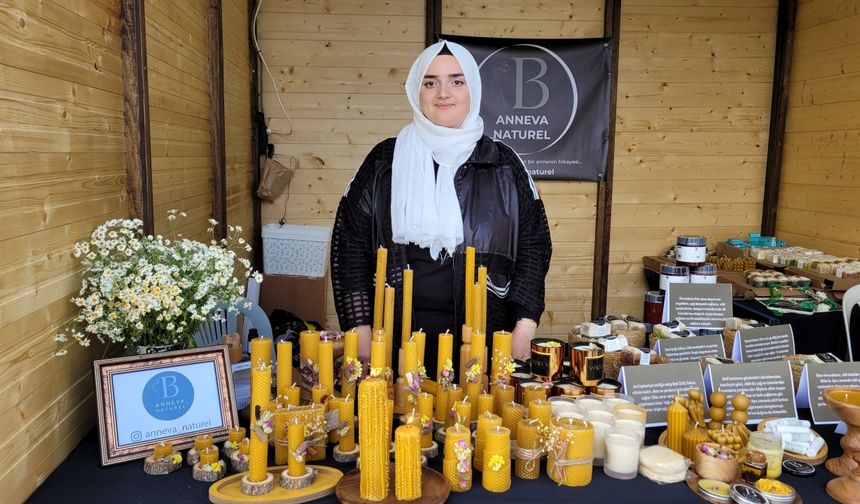 Yaptığı el yapımı krem ve dekoratif mumları Türkiye geneline satıyor