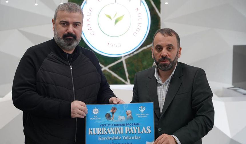 Çaykur Rizespor Kulüp Başkanı İbrahim Turgut’tan Türkiye Diyanet Vakfı’na kurban bağışı