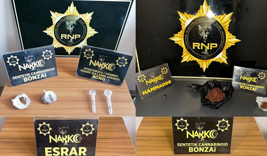 Rize’de narkotik operasyonu: 3 kişi tutuklandı