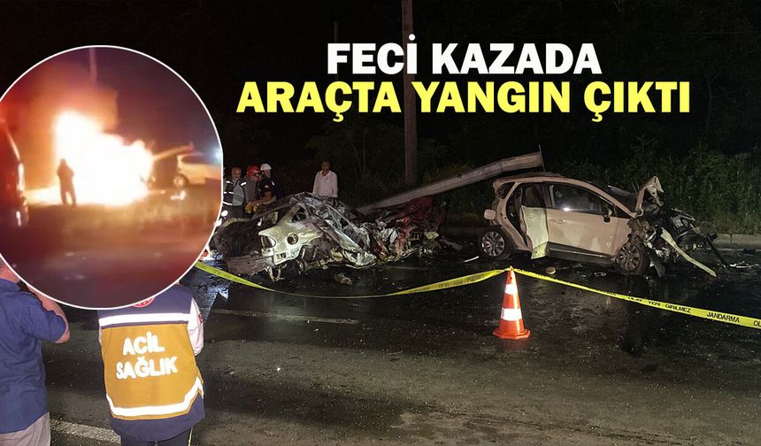 Çayeli'nde zincirleme kaza sonrası yangın; 3 ölü, 4 yaralı