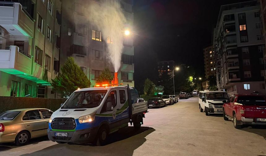 Rize'de gece ilaçlama çalışmaları aralıksız devam ediyor