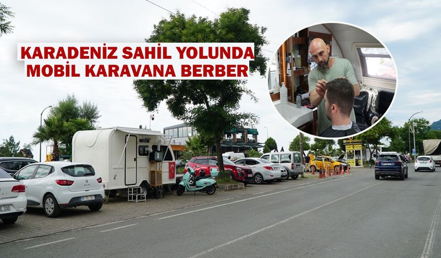 Sahilde karavanda tıraş