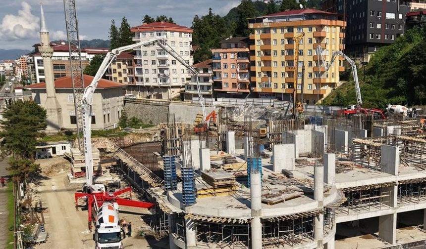 Rize’de Yeni Yurt İnşaatı Hızla Yükseliyor