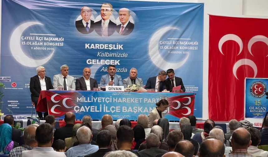 MHP Çayeli’de Aliağaoğlu Yeniden Başkan Seçildi