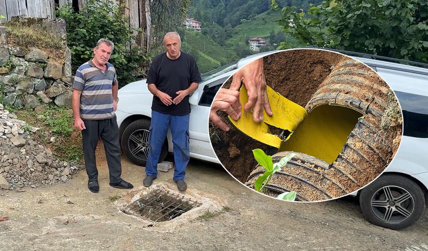 Rize'de su gideri borusuna giren kedi yavrusu, yeri kameralı sistemle belirlenerek kurtarıldı