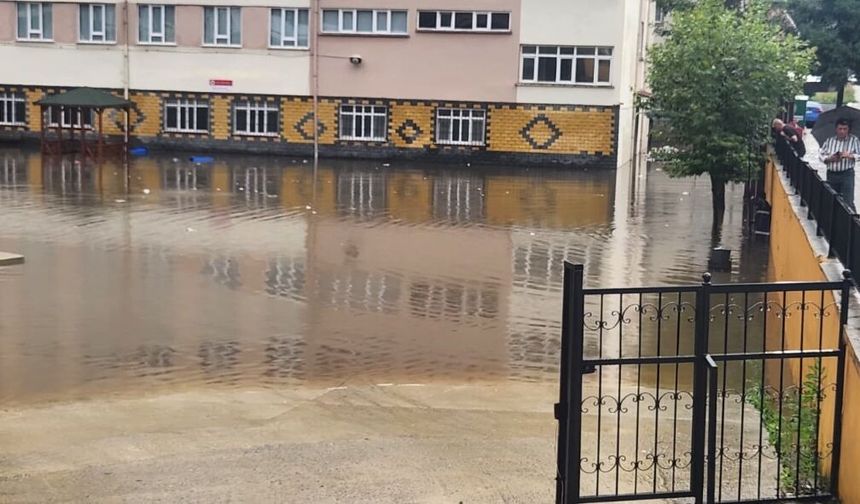 Çayeli'nde sağanak yağış etkili oldu