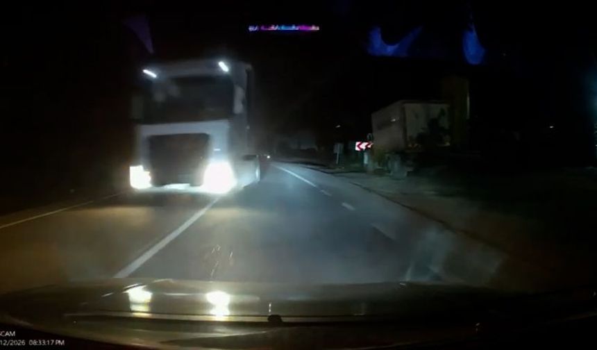 Cankurtaran'da hatalı sollama yapan TIR şoförü, tehlike yarattı