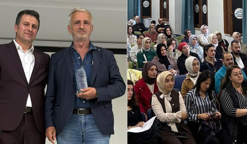 Rize Boğaz Ortaokulunda Mustafa Bayrak’a Teşekkür Plaketi