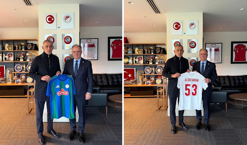 Çaykur Rizespor Başkanı Ali Zeki Saruhan’dan TFF Başkanı Hacıosmanoğlu’na Ziyaret