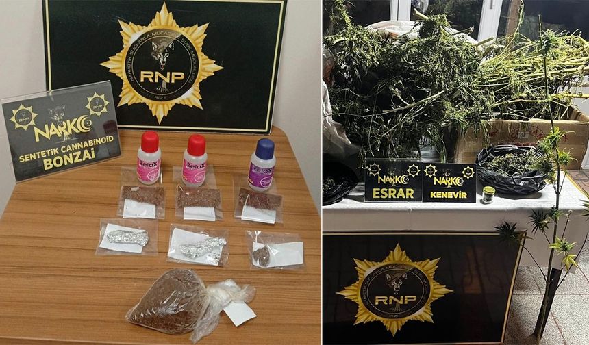Rize’de Narkotik Operasyonları: 31 Şüpheliye İşlem, 3 Tutuklama